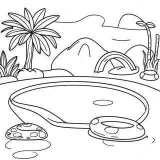 Pagina Para Colorir Da Cena Colorida Da Piscina 5703-4561