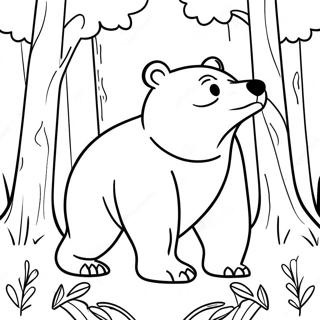 Pagina Para Colorir Do Urso Feroz Na Floresta 57103-47437