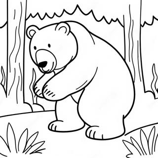 Pagina Para Colorir Do Urso Feroz Na Floresta 57103-47439