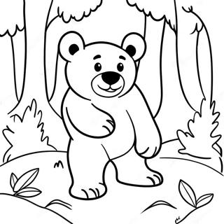 Pagina Para Colorir Do Urso Feroz Na Floresta 57103-47440