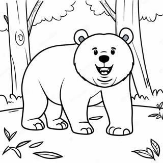 Pagina Para Colorir Do Urso Feroz Na Floresta 57103-47512