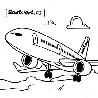 Pagina Para Colorir Do Aviao Da Southwest Airlines Em Voo 57163-47488