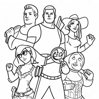 Pagina Para Colorir Da Festa Dos Personagens Do Fortnite 57304-47663