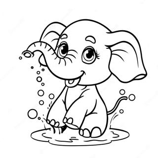 Pagina Para Colorir Elefante Bebe Fofo Espirrando Agua 57545-47845