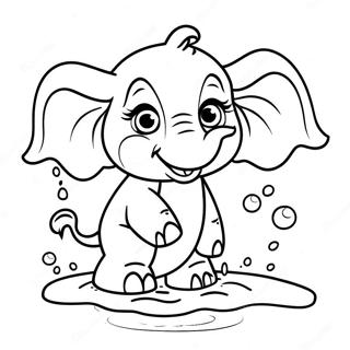 Pagina Para Colorir Elefante Bebe Fofo Espirrando Agua 57545-47846