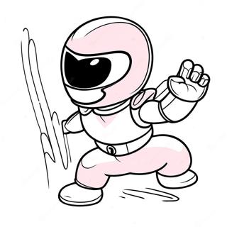 Pagina Para Colorir Da Fofa Power Ranger Rosa Em Acao 57635-47922