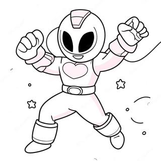 Pagina Para Colorir Da Fofa Power Ranger Rosa Em Acao 57635-47923