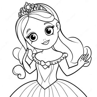 Pagina Para Colorir Da Bela Princesa Em Um Vestido Brilhante 57715-47982