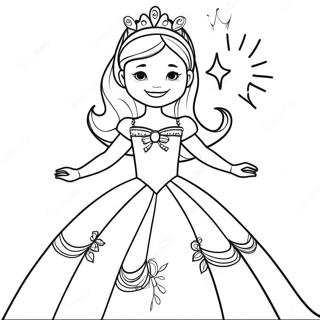 Pagina Para Colorir Da Bela Princesa Em Um Vestido Brilhante 57715-47983