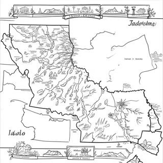 Pagina Para Colorir Do Mapa Do Estado De Idaho 57814-48058