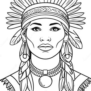 Paginas Para Colorir De Mulher Nativa Americana Em Traje Tradicional 57924-48151