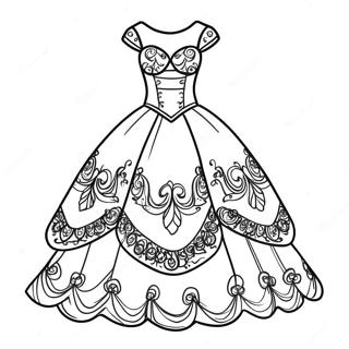 Pagina Para Colorir De Vestido Elegante De Quinceanera 58035-48237