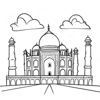 Pagina Para Colorir O Belo Taj Mahal Ao Por Do Sol 58175-48350