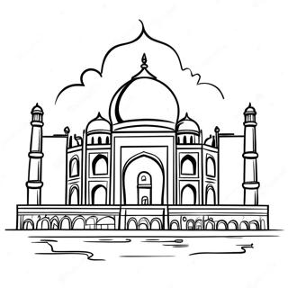 Pagina Para Colorir O Belo Taj Mahal Ao Por Do Sol 58175-48351