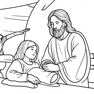 Pagina Para Colorir A Filha De Jairo Com Jesus 58305-48454