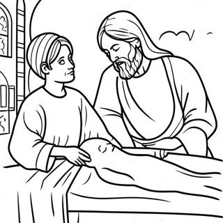 Pagina Para Colorir A Filha De Jairo Com Jesus 58305-48455