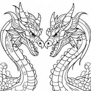 Pagina Para Colorir De Dragao De Duas Cabecas Feroz 58876-48899