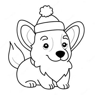 Pagina Para Colorir Corgi Festivo Com Chapeu De Papai Noel 59156-49125