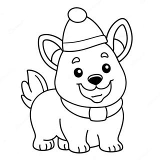 Pagina Para Colorir Corgi Festivo Com Chapeu De Papai Noel 59156-49127