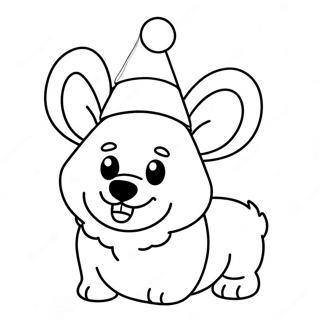 Pagina Para Colorir Corgi Festivo Com Chapeu De Papai Noel 59156-49128