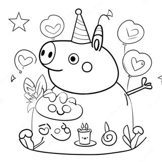 Pagina Para Colorir Celebracao De Aniversario Da Peppa Pig 59296-49228