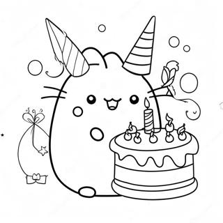 Pagina Para Colorir Do Pusheen De Aniversario 59316-49238