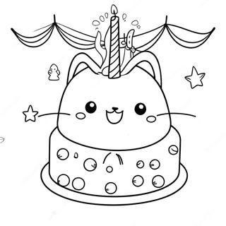 Pagina Para Colorir Do Pusheen Com Bolo De Aniversario 59317-49244