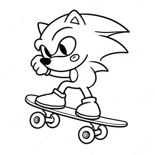 Pagina Para Colorir Do Sonic Fazendo Truques No Skate 59427-49334