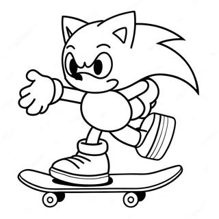 Pagina Para Colorir Do Sonic Fazendo Truques No Skate 59427-49335