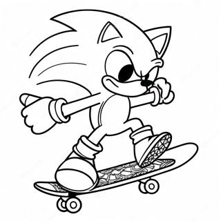 Pagina Para Colorir Do Sonic Fazendo Truques No Skate 59427-49336