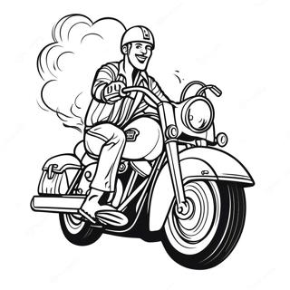 Pagina Para Colorir Da Motocicleta Harley Classica Em Acao 59597-49469