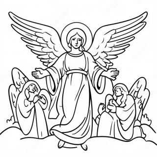 Pagina Para Colorir Da Cena Angelical Da Ressurreicao 59657-49516