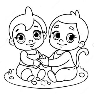 Pagina Para Colorir Bebes Da Disney Fofos Brincando Juntos 59757-49594