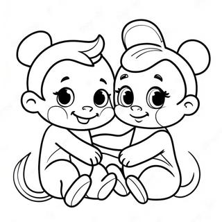 Pagina Para Colorir Bebes Da Disney Fofos Brincando Juntos 59757-49595