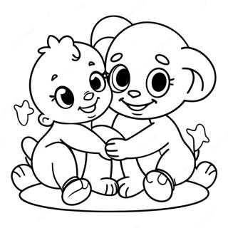 Pagina Para Colorir Bebes Da Disney Fofos Brincando Juntos 59757-49596