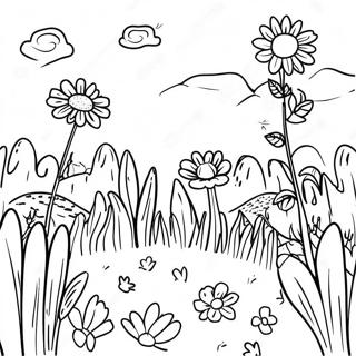 Pagina Para Colorir Do Campo Colorido De Flores Silvestres 59807-49641