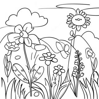 Pagina Para Colorir Do Campo Colorido De Flores Silvestres 59807-49643