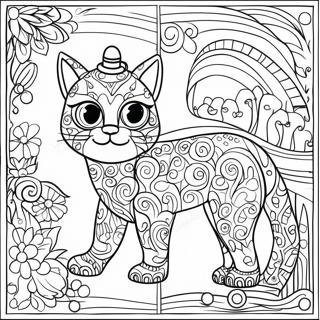 Pagina Para Colorir De Cena De Mosaico De Animais Coloridos 59837-49668