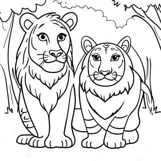 Pagina Para Colorir De Leao E Tigre 59856-49674