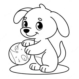 Pagina Para Colorir Cachorrinho Adoravel Brincando Com Bola 60067-49845