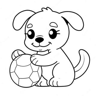 Pagina Para Colorir Cachorrinho Adoravel Brincando Com Bola 60067-49846