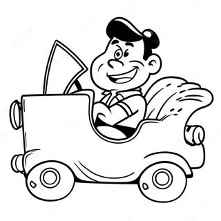 Fred Flintstone Dirigindo O Carro Pagina Para Colorir 6015-4805