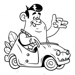 Fred Flintstone Dirigindo O Carro Pagina Para Colorir 6015-4806