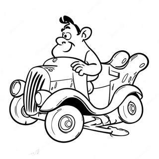 Fred Flintstone Dirigindo O Carro Pagina Para Colorir 6015-4808