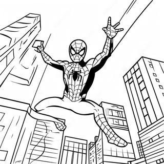 Pagina Para Colorir Do Homem Aranha Balancando Pela Cidade 60217-49965