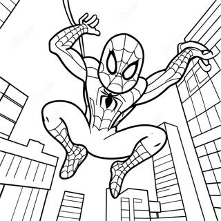 Pagina Para Colorir Do Homem Aranha Balancando Pela Cidade 60217-49966