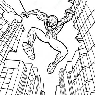 Pagina Para Colorir Do Homem Aranha Balancando Pela Cidade 60217-49968