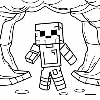 Pagina Para Colorir Do Warden Do Minecraft Na Caverna Escura 60267-49994