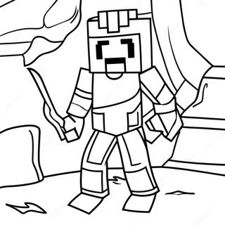 Pagina Para Colorir Do Warden Do Minecraft Na Caverna Escura 60267-49995