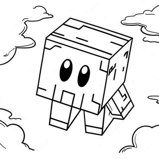 Pagina Para Colorir Do Fofo Ghast Do Minecraft Flutuando No Ceu 60487-50181